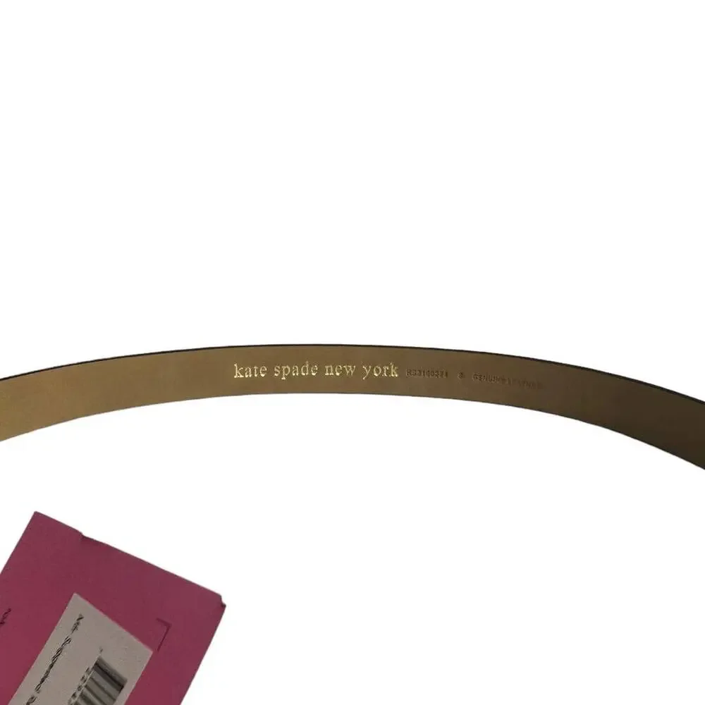 Kate Spade Bow Leather Belt in Pale Peach small